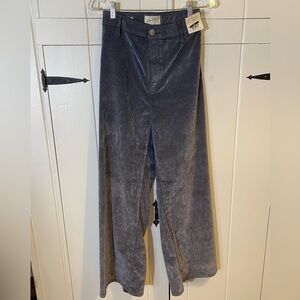 NWT Universal Threads High Rise Sailor Wide Leg Brushed Velvet Denim Pants.